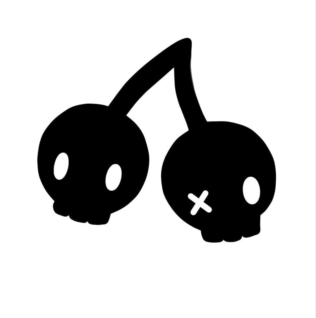 Cherry Skull Decal