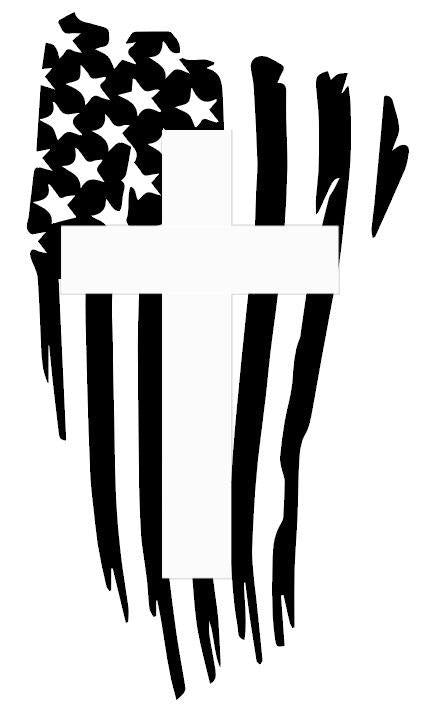 Cross & Flag Decal